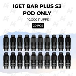 20 pcs iget bar plus s3 pod only 10000 puffs