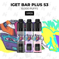 3 pcs iget bar plus s3 10000 puffs