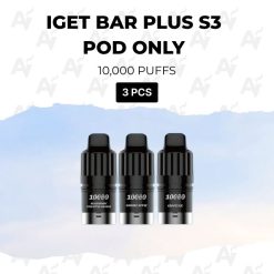 3 pcs iget bar plus s3 pod only 10000 puffs