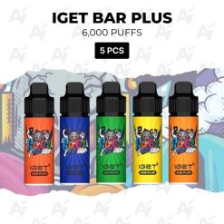 5 pcs iget bar plus 6000 puffs