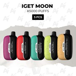 5 pcs iget moon k5000 puffs