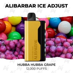 buy Alibarbar ice adjust 12000 puffs hubba hubba grape at Australian Vapers