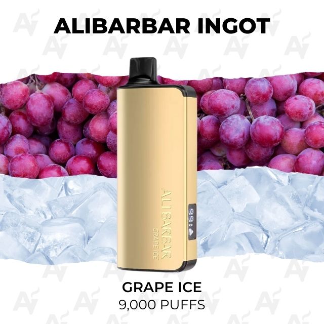 alibarbar ingot 9000 puffs grape ice