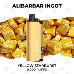 buy Alibarbar ingot 9000 puffs yellow starburst at Australian Vapers