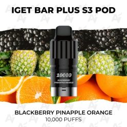Iget bar plus pods 10000 puffs blackberry pinapple orange