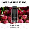 Iget bar plus pods 10000 puffs cherry pome