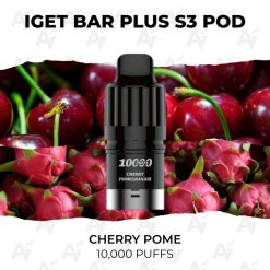Iget bar plus pods 10000 puffs cherry pome