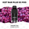 Iget bar plus pods 10000 puffs grape ice