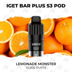 Iget bar plus pods 10000 puffs lemonade monster