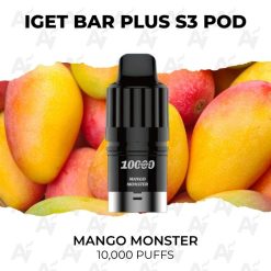 Iget bar plus pods 10000 puffs mango monster