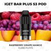 Iget bar plus pods 10000 puffs raspberry grape mango