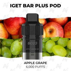 iget bar plus pod 6000 puffs apple grape