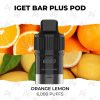 iget bar plus pod 6000 puffs orange lemon
