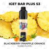 iget bar plus s3 10000 puffs blackberry pinapple orange
