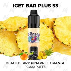 iget bar plus s3 10000 puffs blackberry pinapple orange