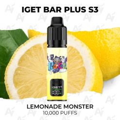 iget bar plus s3 10000 puffs lemonade monster