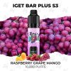 iget bar plus s3 10000 puffs raspberry grape mango