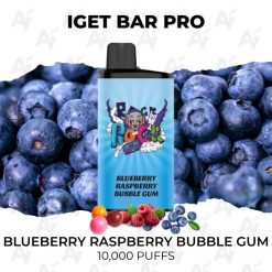 iget bar pro 10000 puffs blueberry raspberry bubble gum