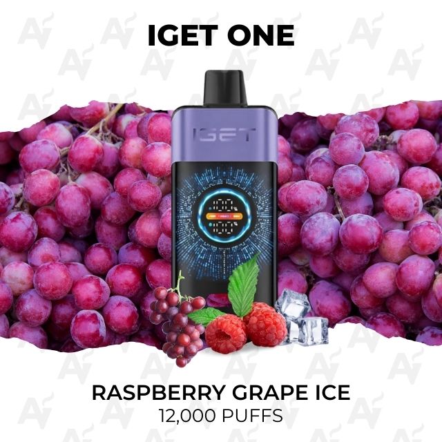 iget one 12000 puffs raspberry grape ice