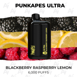 punkapes ultra 6000 puffs blackberry rasp lemon