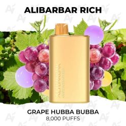 Alibarbar rich 8000 puffs grape hubba bubba