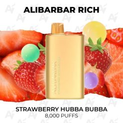 Alibarbar rich 8000 puffs strawberry hubba bubba