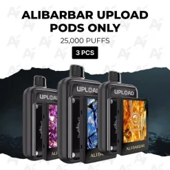 3pcs alibarbar upload pods only 25000 puffs