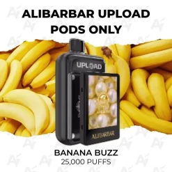 Alibarbar upload pods only 25000 puffs banana buzz