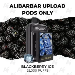 Alibarbar upload pods only 25000 puffs blackberry ice