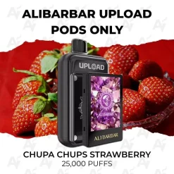 Alibarbar upload pods only 25000 puffs chupa chups strawberry