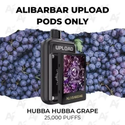 Alibarbar upload pods only 25000 puffs hubba hubba grape