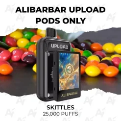 Alibarbar upload pods only 25000 puffs skittles