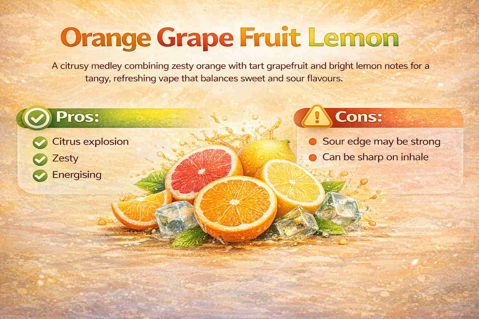 IGET Bar Flavor Orange Grape Fruit Lemon